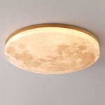 Nordic Wood & Pvc Round LED Flush Mount Ceiling Light 1-light Lasson Living