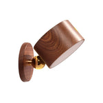 Minimalist Wooden Round LED Wall Sconce 1-Light Lasson Living