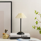 Scandinavian Brass Pleated Fabric Cone Table Light | 1-Light Lasson Living