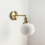 Japanese Brass Pleated Glass Wall Light | 1-Light Lasson Living