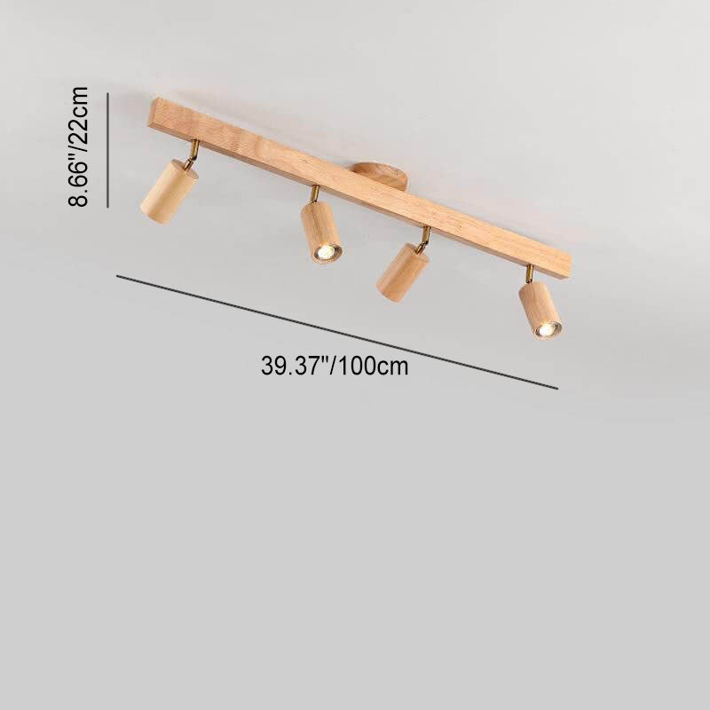 Japanese Wooden LED Semi-Flush Mount Ceiling Light |2 Light Lasson Living