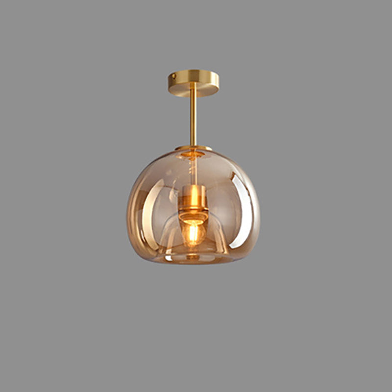 Nordic Glass Globe Semi-Flush Ceiling Light | 1-Light Lasson Living