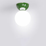Scandinavian Glass Globe Semi-Flush Ceiling Light | 1-Light Lasson Living