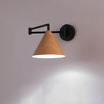 Nordic Wood Cone 1-Light Swing Arm Wall Sconce Lasson Living