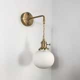 Japanese Brass Pleated Glass Wall Light | 1-Light Lasson Living