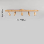 Japanese Wooden LED Semi-Flush Mount Ceiling Light |2 Light Lasson Living