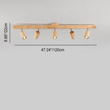 Japanese Wooden LED Semi-Flush Mount Ceiling Light |2 Light Lasson Living