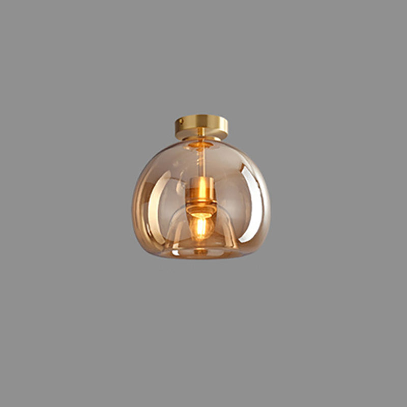 Nordic Glass Globe Semi-Flush Ceiling Light | 1-Light Lasson Living