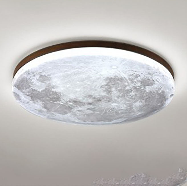 Nordic Wood & Pvc Round LED Flush Mount Ceiling Light 1-light Lasson Living