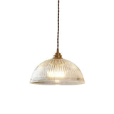 Modern Ribbed Clear Glass Dome Pendant Light | 1-Light Lasson Living