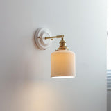 Vintage Japanese Ceramic Brass 1-Light Wall Light Lasson Living