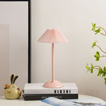 Scandinavian Brass Pleated Fabric Cone Table Light | 1-Light Lasson Living
