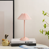 Scandinavian Brass Pleated Fabric Cone Table Light | 1-Light Lasson Living
