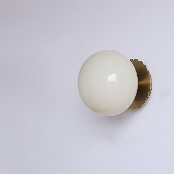 Modern Minimalist Glass Globe Wall Light | 1-Light Lasson Living