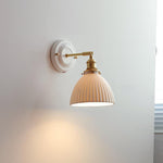 Vintage Japanese Ceramic Brass 1-Light Wall Light Lasson Living