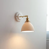 Vintage Japanese Ceramic Brass 1-Light Wall Light Lasson Living
