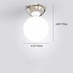 Scandinavian Glass Globe Semi-Flush Ceiling Light | 1-Light Lasson Living