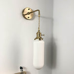 Japanese Brass Pleated Glass Wall Light | 1-Light Lasson Living