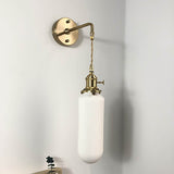 Japanese Brass Pleated Glass Wall Light | 1-Light Lasson Living