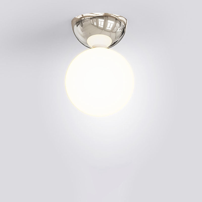 Scandinavian Glass Globe Semi-Flush Ceiling Light | 1-Light Lasson Living