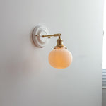 Vintage Japanese Ceramic Brass 1-Light Wall Light Lasson Living