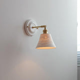 Vintage Japanese Ceramic Brass 1-Light Wall Light Lasson Living