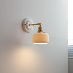 Vintage Japanese Ceramic Brass 1-Light Wall Light Lasson Living