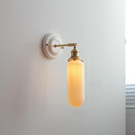 Vintage Japanese Ceramic Brass 1-Light Wall Light Lasson Living