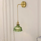 Nordic Brass & Green Glass Flower Wall Light | 1-Light Lasson Living