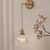 Nordic Brass & Green Glass Flower Wall Light | 1-Light Lasson Living