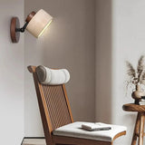 Minimalist Travertine Wood Cylinder Wall Sconce LED 1-light Lasson Living