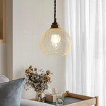 Vintage Copper Glass Globe Pendant Light 1-Light Lasson Living
