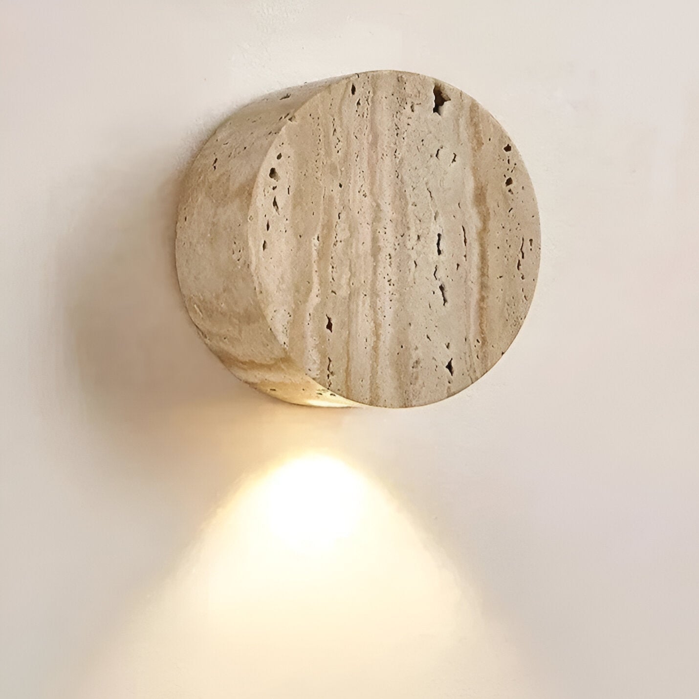 Japanese Wabi-Sabi Travertine Stone Wall Sconce LED 1-Light Lasson Living