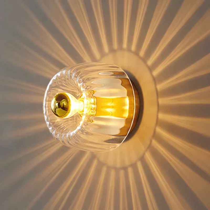 Modern Minimalist Glass Round Wall Sconce LED 1-Light Lasson Living