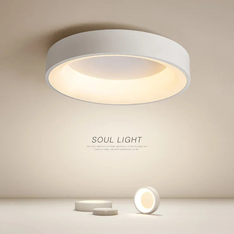 Nordic Modern Round Led Ceiling Light 1-Light Lasson Living