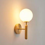 Scandinavian Brass Glass Globe LED Wall Light 1-Light Lasson Living
