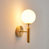 Scandinavian Brass Glass Globe LED Wall Light 1-Light Lasson Living