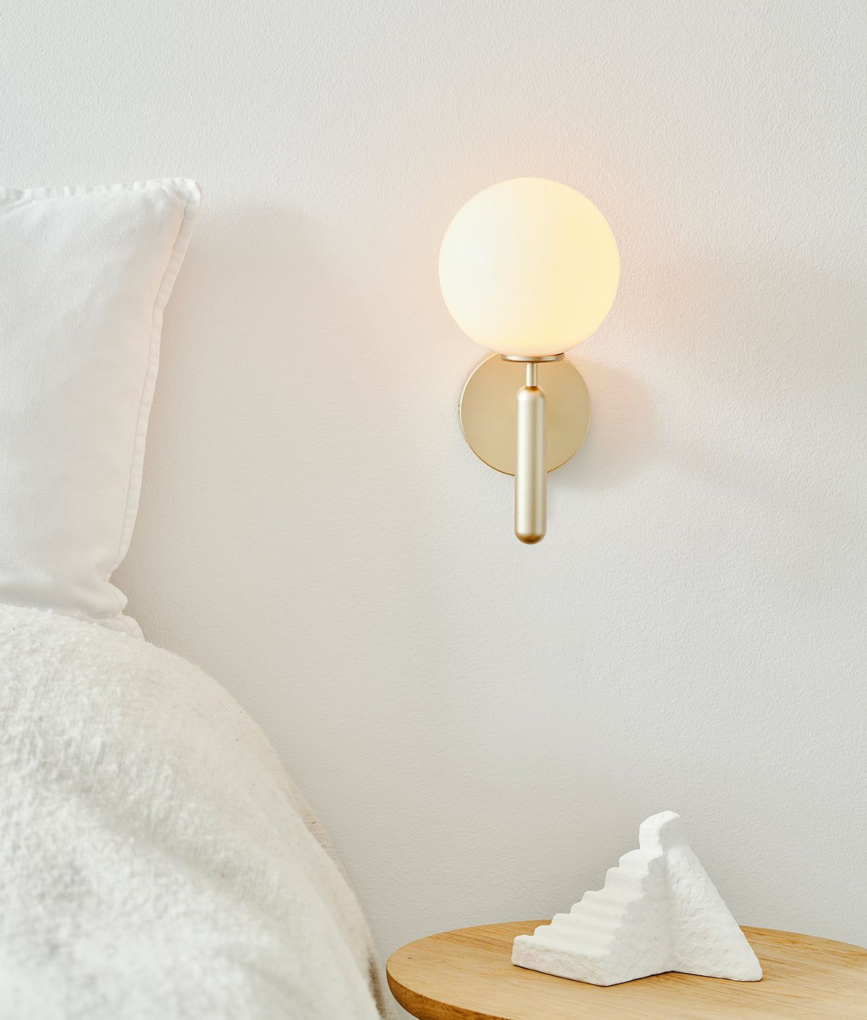 Scandinavian Brass Glass Globe LED Wall Light 1-Light Lasson Living