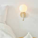 Scandinavian Brass Glass Globe LED Wall Light 1-Light Lasson Living