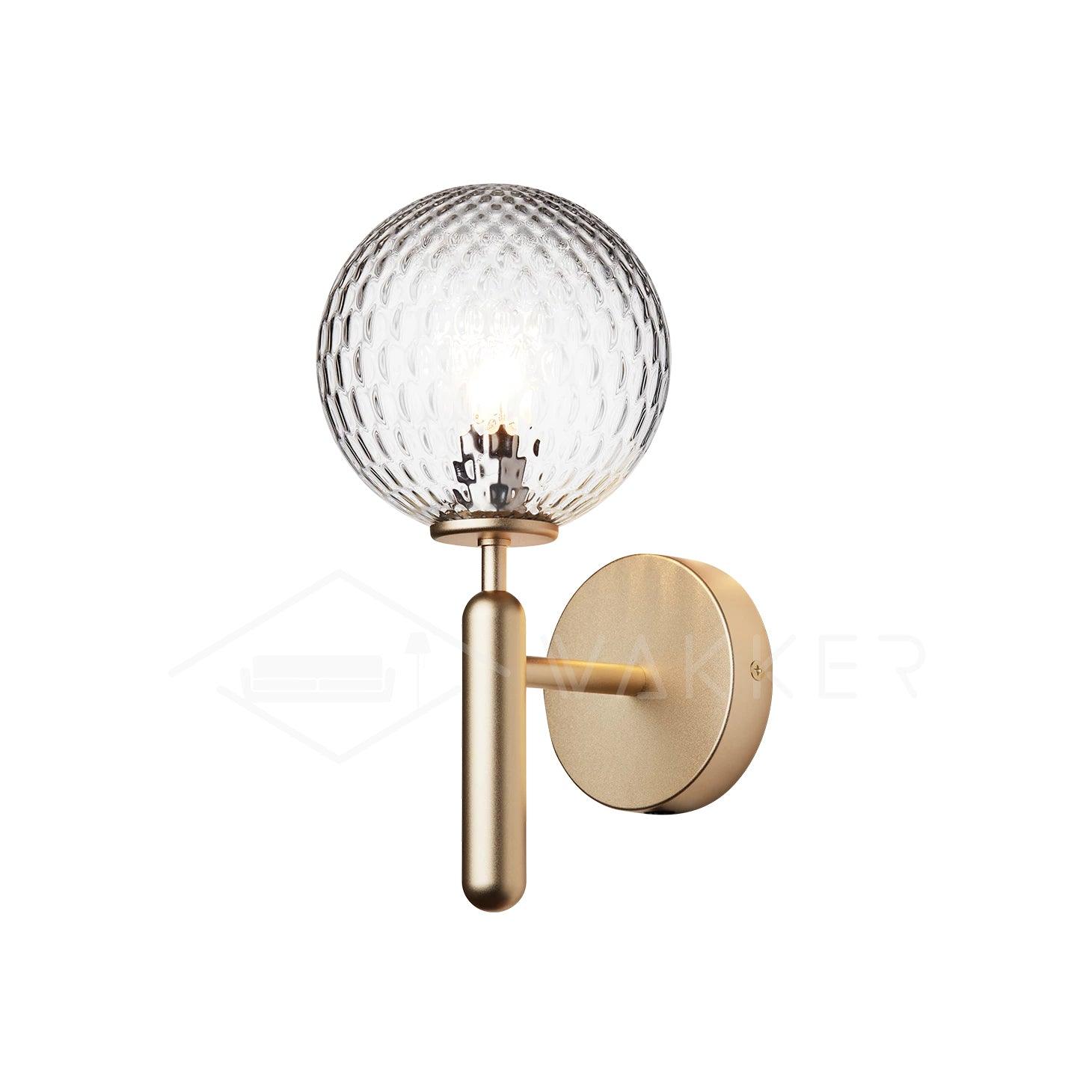Scandinavian Brass Glass Globe LED Wall Light 1-Light Lasson Living