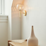 Scandinavian Brass Glass Globe LED Wall Light 1-Light Lasson Living