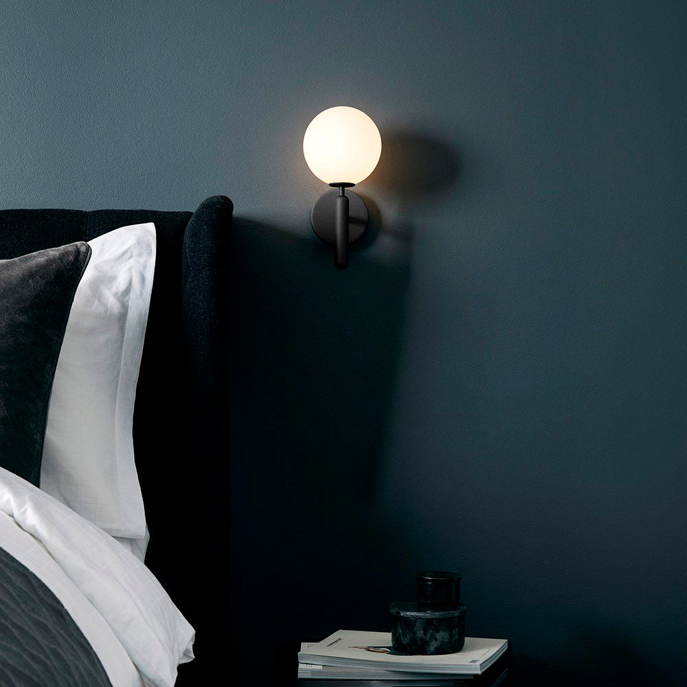 Scandinavian Brass Glass Globe LED Wall Light 1-Light Lasson Living