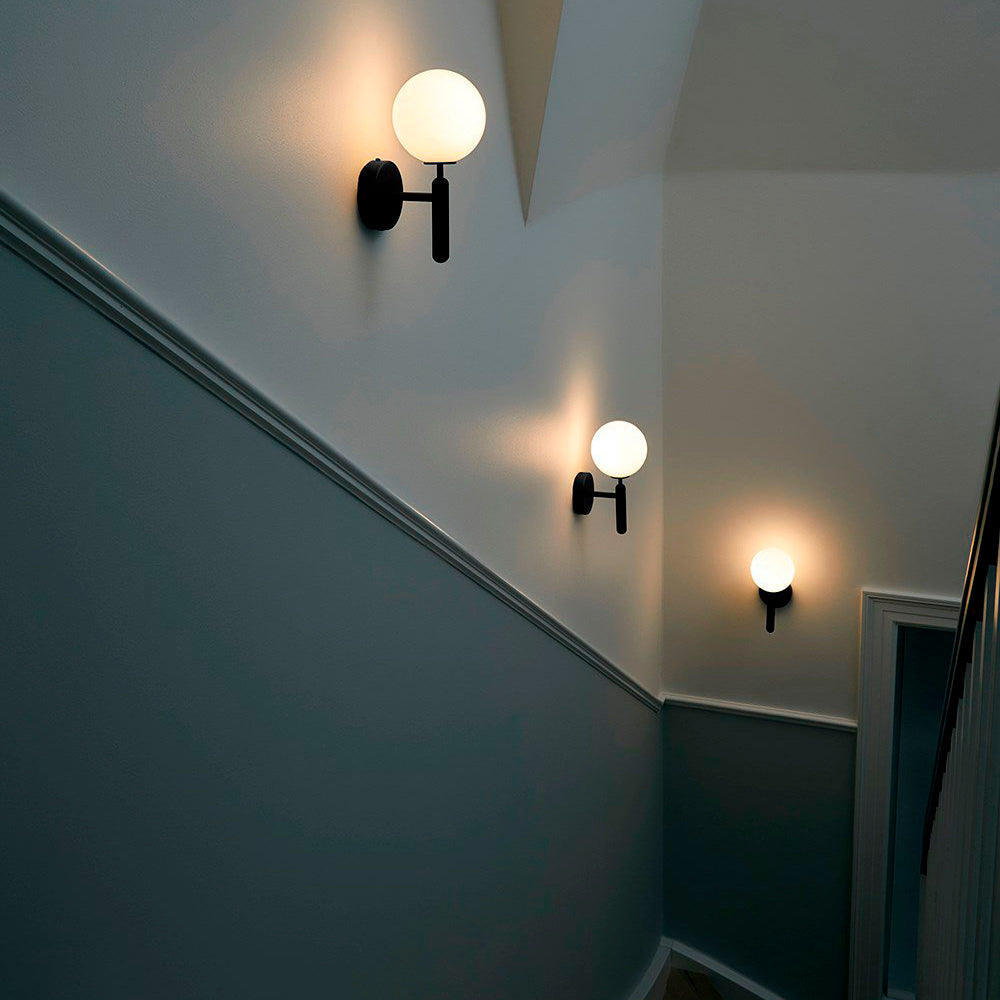 Scandinavian Brass Glass Globe LED Wall Light 1-Light Lasson Living