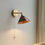 Scandinavian Brass Wood Wall Sconce Lamp 1-Light Lasson Living