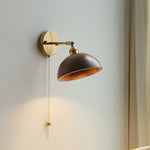 Scandinavian Brass Wood Wall Sconce Lamp 1-Light Lasson Living