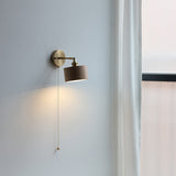 Scandinavian Brass Wood Wall Sconce Lamp 1-Light Lasson Living