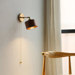 Scandinavian Brass Wood Wall Sconce Lamp 1-Light Lasson Living