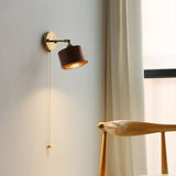 Scandinavian Brass Wood Wall Sconce Lamp 1-Light Lasson Living