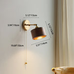 Scandinavian Brass Wood Wall Sconce Lamp 1-Light Lasson Living
