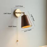 Scandinavian Brass Wood Wall Sconce Lamp 1-Light Lasson Living